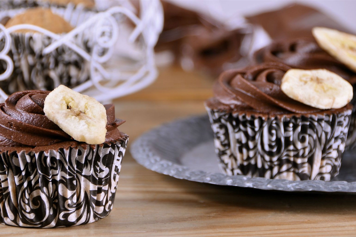 Cupcakes de banana y chocolate El Gourmet